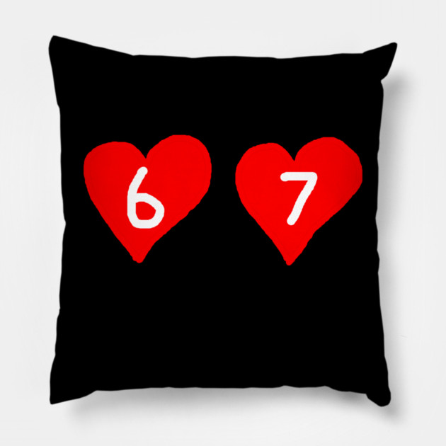 67 Love Hearts Pillow by Creatifly Graphic Tees