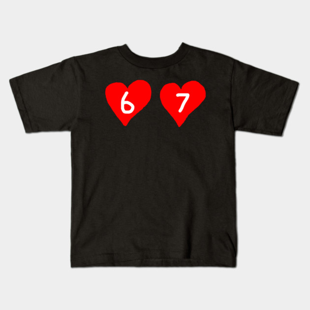 67 Love Hearts Kids T-Shirt by Creatifly Graphic Tees
