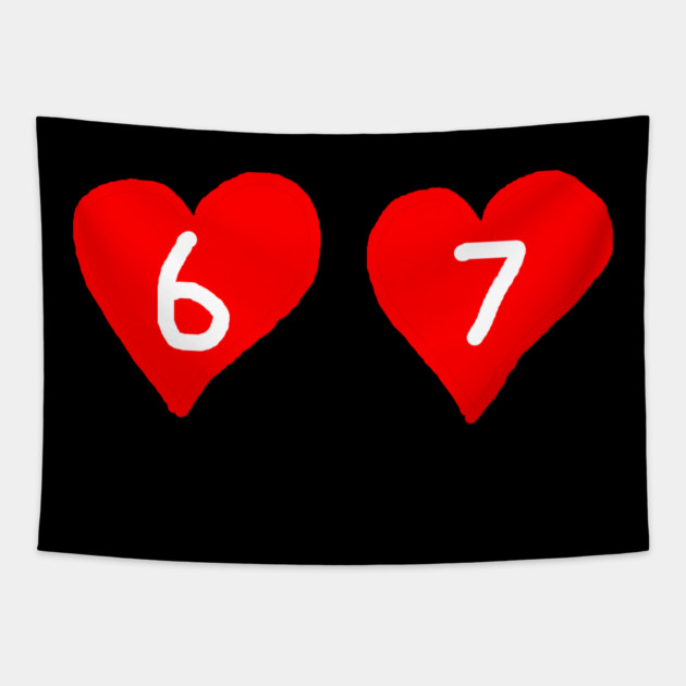 67 Love Hearts Tapestry by Creatifly Graphic Tees