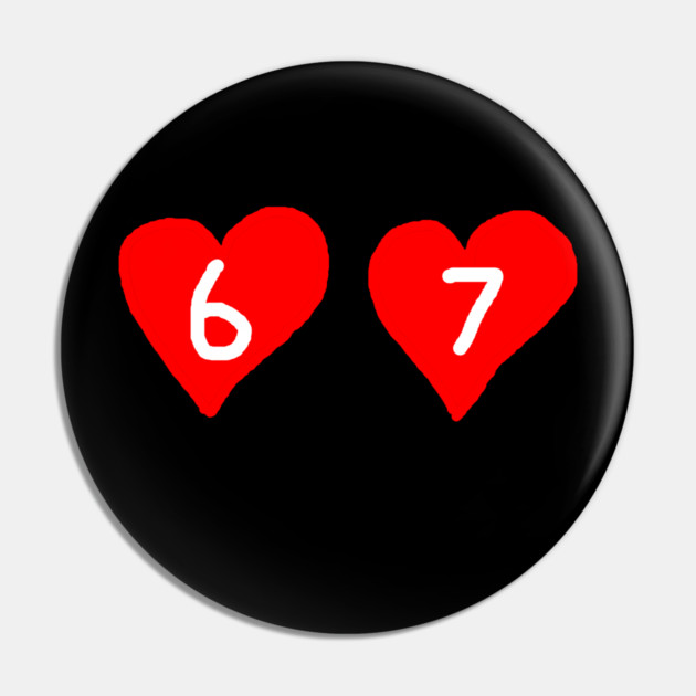 67 Love Hearts Pin by Creatifly Graphic Tees