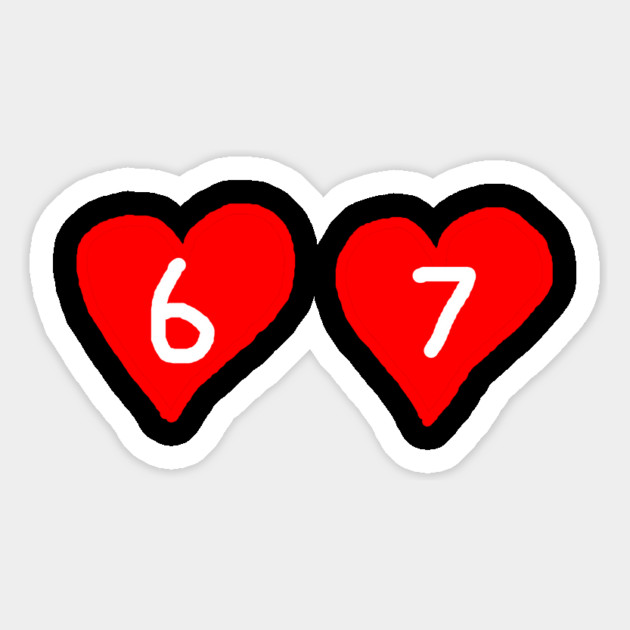 67 Love Hearts Magnet by Creatifly Graphic Tees
