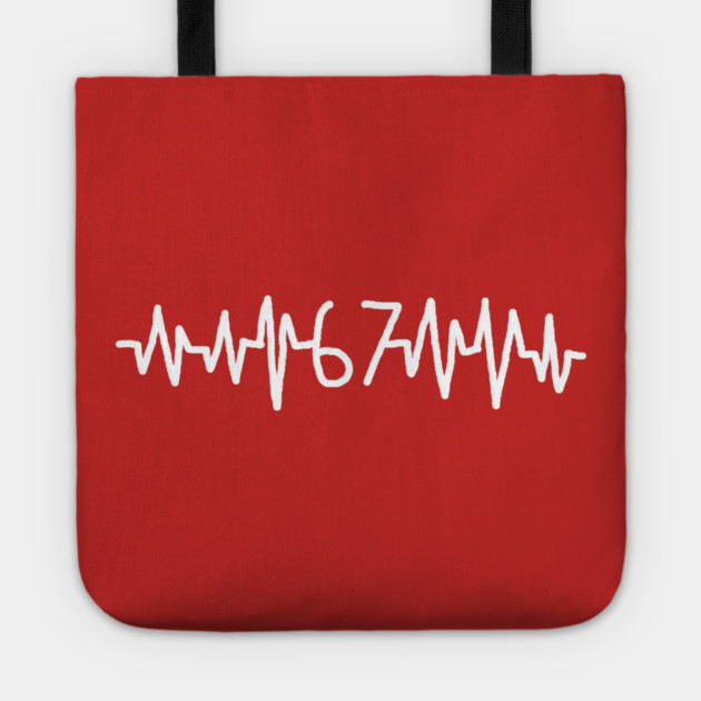 67 Heartbeat Tote by Creatifly Graphic Tees