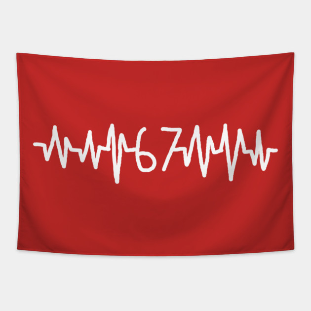 67 Heartbeat Tapestry by Creatifly Graphic Tees