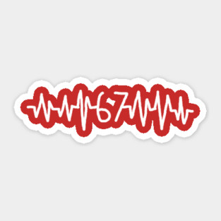 67 Heartbeat Sticker