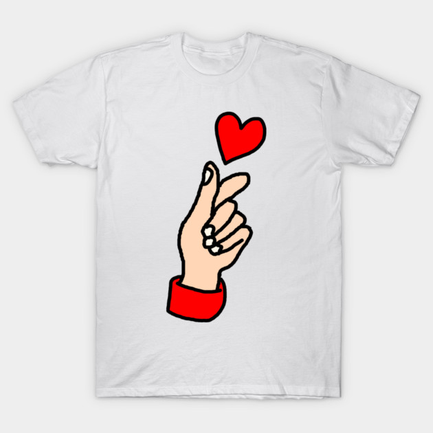 Finger Heart Gesture T-Shirt by Creatifly Graphic Tees