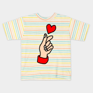 Finger Heart Gesture Kids T-Shirt