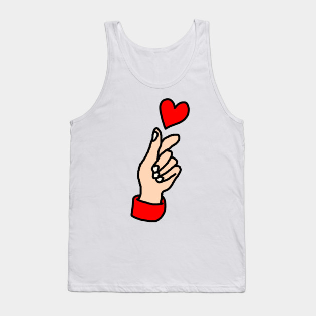 Finger Heart Gesture Tank Top by Creatifly Graphic Tees