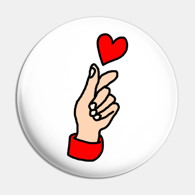 Finger Heart Gesture Pin by Creatifly Graphic Tees