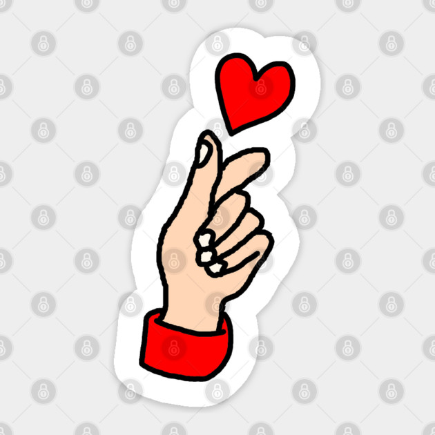 Finger Heart Gesture Sticker by Creatifly Graphic Tees