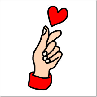 Finger Heart Gesture Posters and Art