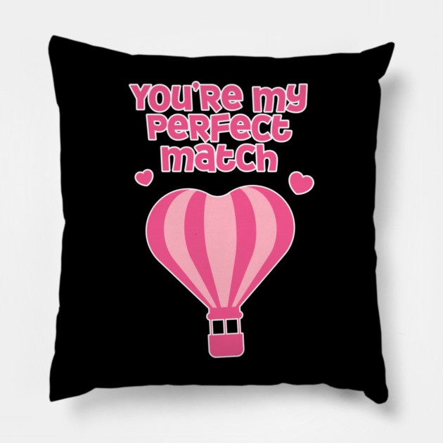 Perfect Match Cute Valentines Day Design Pillow by TurnEffect