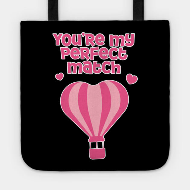 Perfect Match Cute Valentines Day Design Tote by TurnEffect