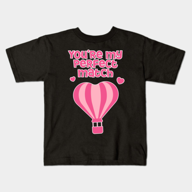 Perfect Match Cute Valentines Day Design Kids T-Shirt by TurnEffect