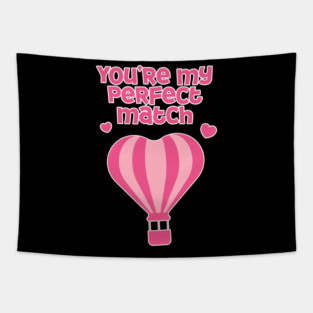 Perfect Match Cute Valentines Day Design Tapestry