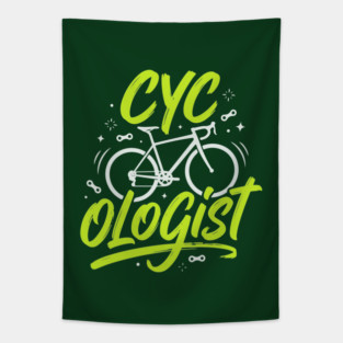 Cycologist – Funny Bicycle Pun & Cycling Therapy Tapestry