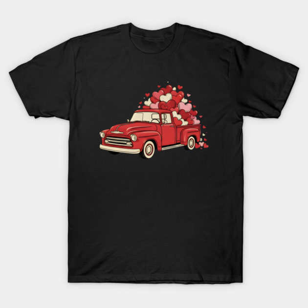 Love Hearts Vintage Truck T-Shirt by Creatifly Graphic Tees