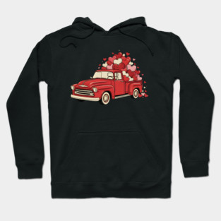 Love Hearts Vintage Truck Hoodie