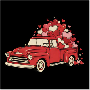 Love Hearts Vintage Truck Posters and Art