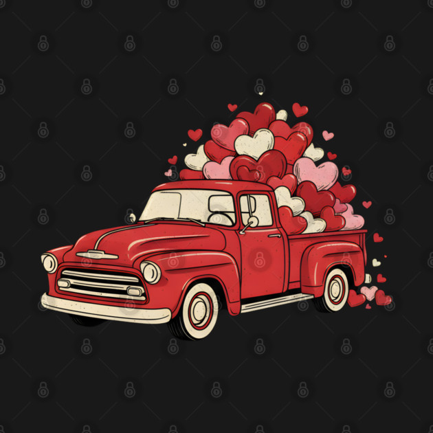Love Hearts Vintage Truck by Creatifly Graphic Tees