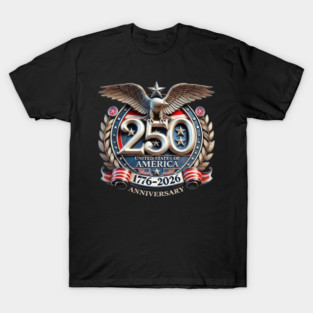 USA 250th Anniversary Patriotic Eagle Emblem T-Shirt