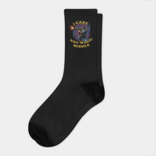 I Cast Non-Magic Missile Funny Wizard Parody Meme Socks