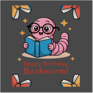 Book Worm Costume World Book Day Cute Kawaii Worm Reading Posters and Art