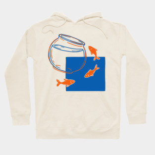Fish Out of Water – Surreal Goldfish Displacement Art Hoodie