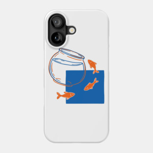 Fish Out of Water – Surreal Goldfish Displacement Art Phone Case