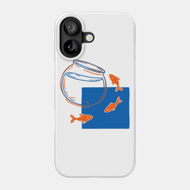 Fish Out of Water – Surreal Goldfish Displacement Art Phone Case by Designed By Marty