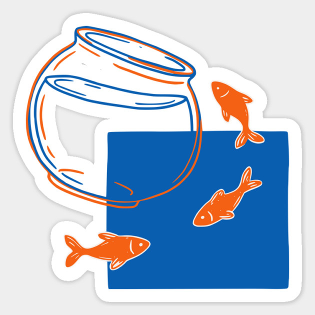 Fish Out of Water – Surreal Goldfish Displacement Art Magnet by Designed By Marty