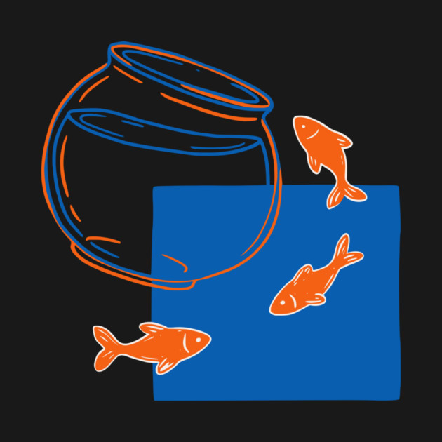 Fish Out of Water – Surreal Goldfish Displacement Art by Designed By Marty