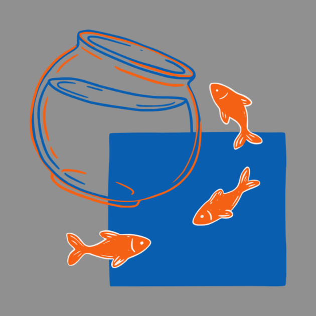 Fish Out of Water – Surreal Goldfish Displacement Art by Designed By Marty