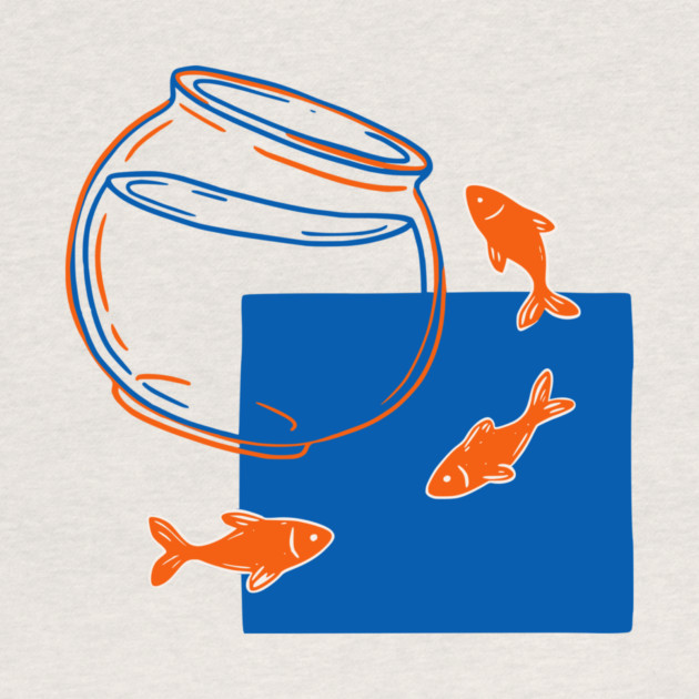 Fish Out of Water – Surreal Goldfish Displacement Art by Designed By Marty