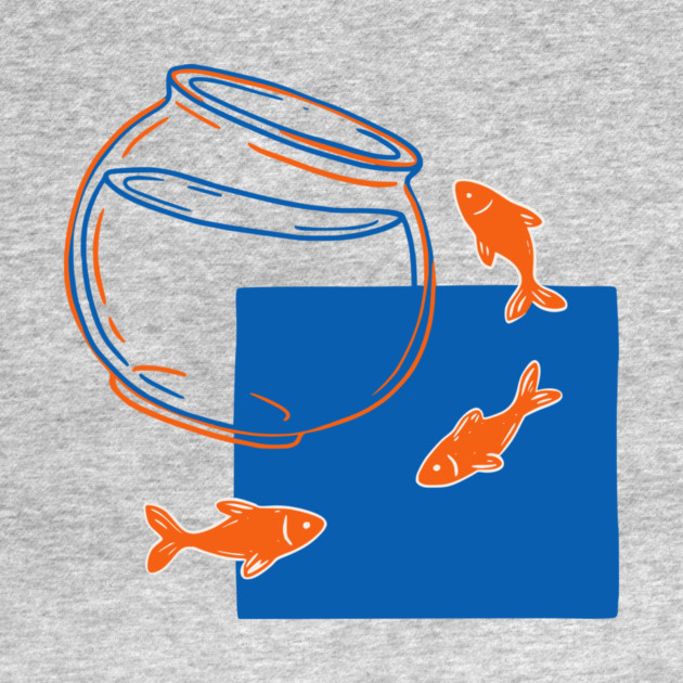 Fish Out of Water – Surreal Goldfish Displacement Art by Designed By Marty