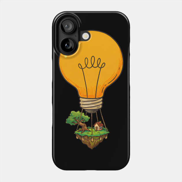Floating Idea Island – Lightbulb Hot Air Home Phone Case by Designed By Marty