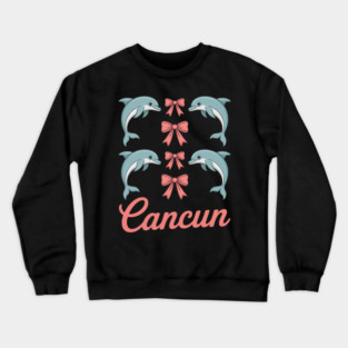 Cancun Mexico Dolphin Preppy Aesthetic Crewneck Sweatshirt