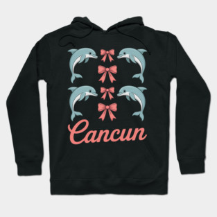 Cancun Mexico Dolphin Preppy Aesthetic Hoodie