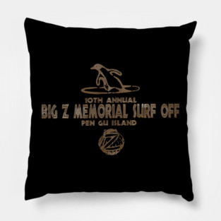 Big Z Memorial Surf Off - Pen Gu Island Vintage Surf Art Pillow