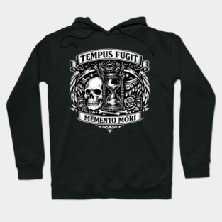 Tempus Fugit – Memento Mori Gothic Emblem Hoodie