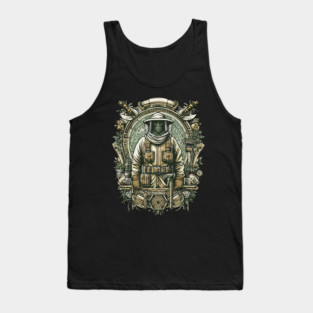 Post Apocalyptic Prepper Beekeeper Illustration Tank Top