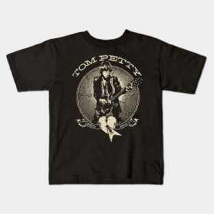 Tom Petty Classic Guitar Silhouette - Vintage Rock Tribute Kids T-Shirt