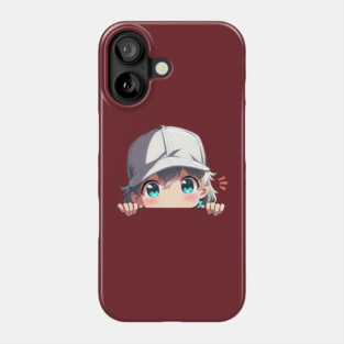 Eosinophil Cells At Work Chibi Kawaii Anime Girl Peeker Phone Case