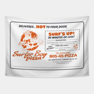 Surfer Boy Pizza Coupon Tapestry