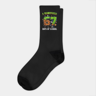 I Survived 67 Days of School Funny Pixel Gamer Socks