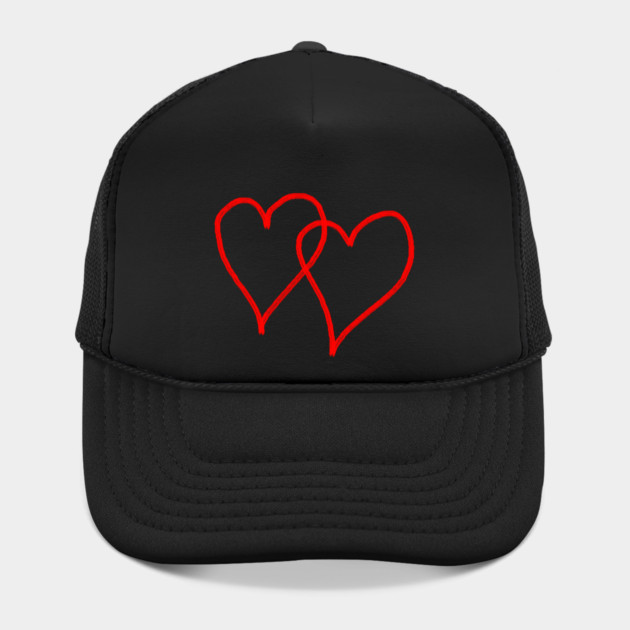 Two Red Hearts Line by Creatifly Graphic Tees