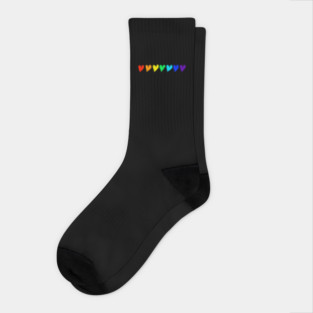 Rainbow Hearts of Love Socks