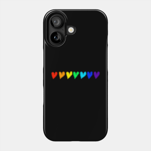 Rainbow Hearts of Love Phone Case by Creatifly Graphic Tees