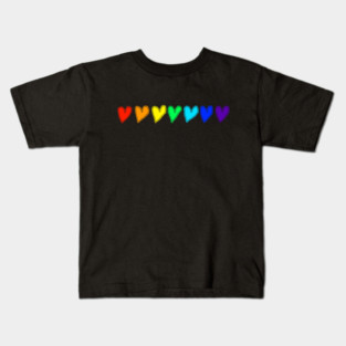 Rainbow Hearts of Love Kids T-Shirt