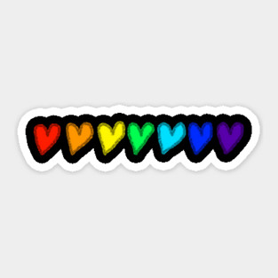 Rainbow Hearts of Love Sticker