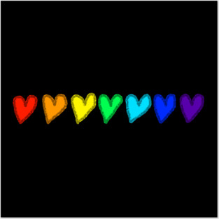 Rainbow Hearts of Love Posters and Art